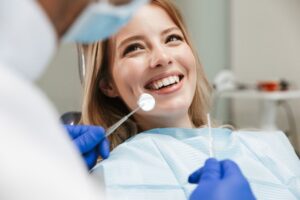 Patient at dentist's office.
