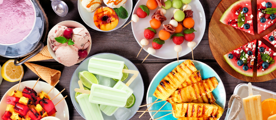 Summer foods table spread